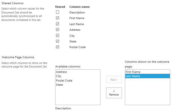 Shared Columns